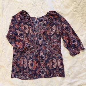 Violet & Claire Colorful Paisley Blouse